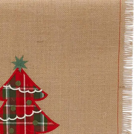 DII&reg; 108" Embroidered Tree Burlap Table Runner {3}