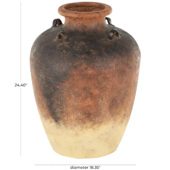 24.5" Copper Ombre Antique Textured Magnesium Oxide Amphora Vase {5}