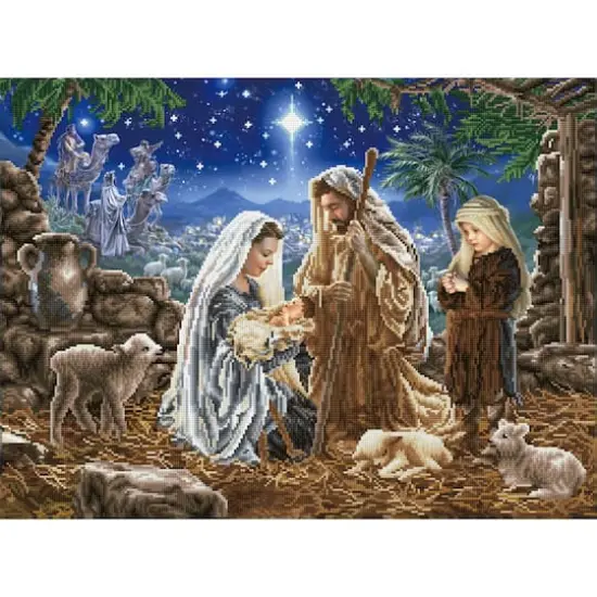 Diamond Dotz&reg; Advanced Let Us Adore Him Diamond Painting Kit {1}