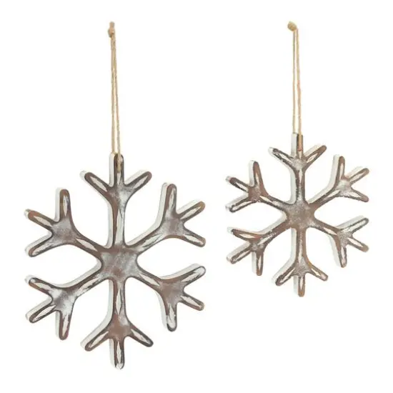 12 Pack Rustic Snowflake Ornaments {1}