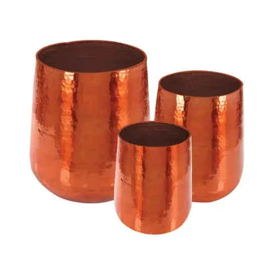 Copper Aluminum Glam Planter, 21", 16" & 13" {1}