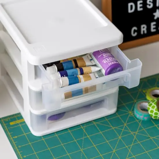 IRIS 7" Clear Tabletop Storage Drawers {6}