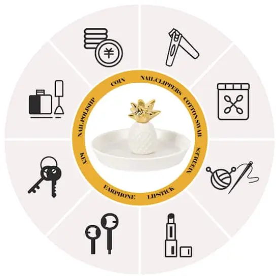 NEX&trade; 6" Pineapple Ceramic Jewelry Holder {5}