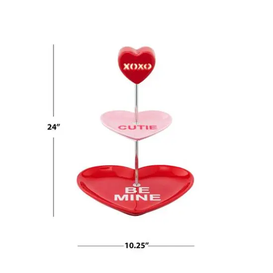 Miss Valentine Tiered Candy Heart Cupcake Plate {4}