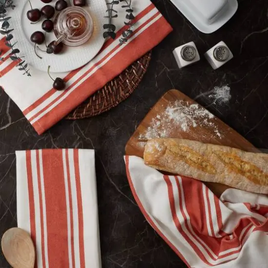 DII&reg; Vintage Red Chef Stripe Dish Towels, 3ct. {7}