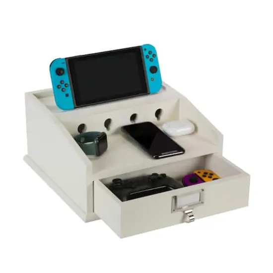 Organize It All White Charging Station With Drawer {6}
