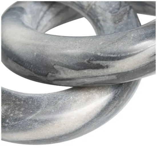 6" Black Marble Geometric Link Chain Sculpture {4}