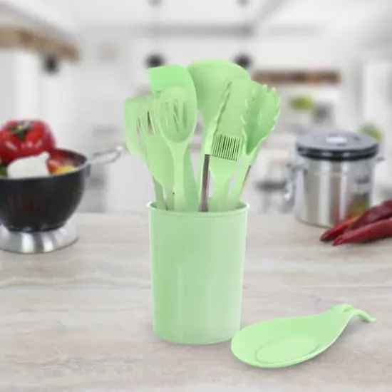 MegaChef Mint Green Silicone Cooking Utensils Set, 12ct. {6}