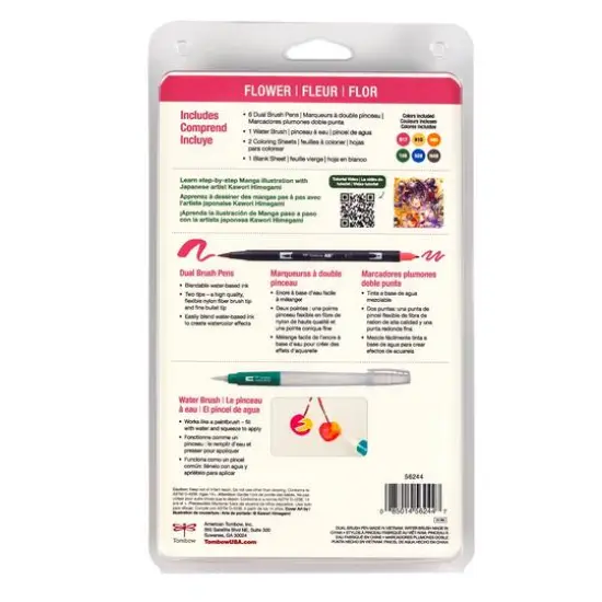 Tombow Flowers Manga Illustration Dual Brush Pen Art Set {13}