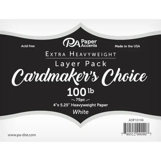 PA Paper™ Accents Cardmaker's Choice 100lb. White Card Layer Pack, 75 Sheets {1}