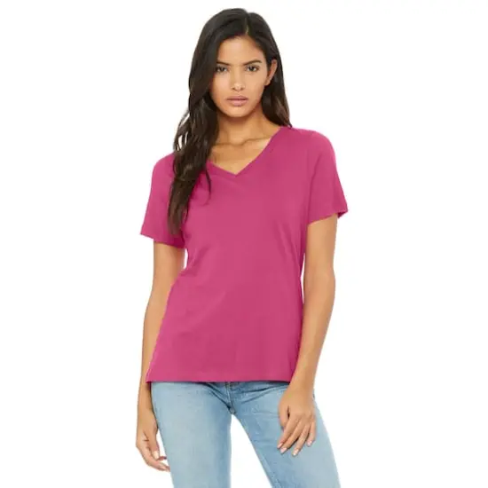 BELLA+CANVAS&reg; Women's Short Sleeve V-Neck T-Shirt Berry {3}