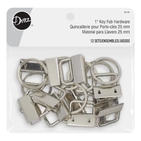 Dritz&reg; Silver 1" Key Fob Hardware, 12ct. {1}