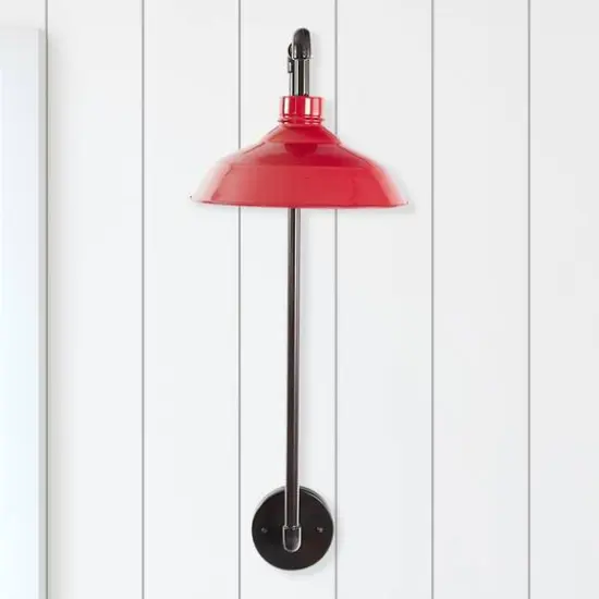 Hello Honey&reg; 33" Metal Wall Sconce with Round Shade Red {3}