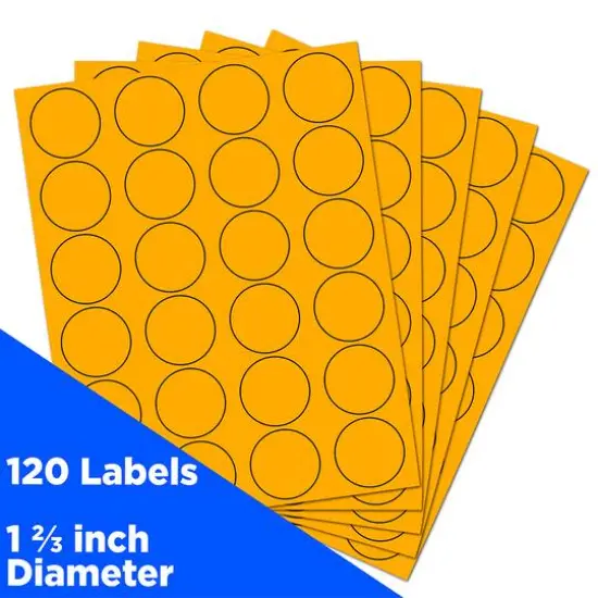 JAM Paper Circle Label Stickers Neon Orange {4}