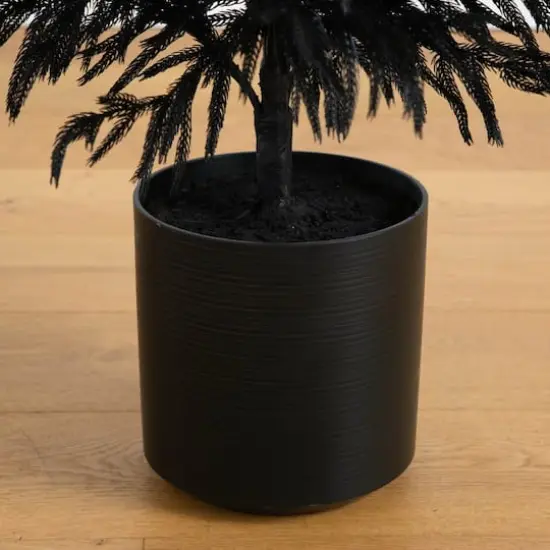 5ft. Artificial Halloween Real Touch Black Norfolk Pine Christmas Tree with Natural Look {6}