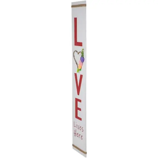 39.25" Valentine's Day Love Lives Here Wooden Porch Board Sign {6}