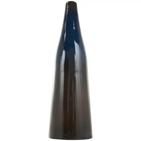 20.25" Blue & Brown Ombre Metal Vase {10}