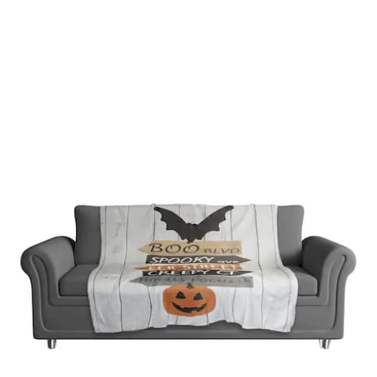 Halloween Street Names Sherpa Fleece Blanket {4}