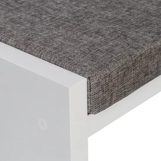 Honey Can Do White Cube Organizer Bench with Shoe Storage and Seat Cushion {6}