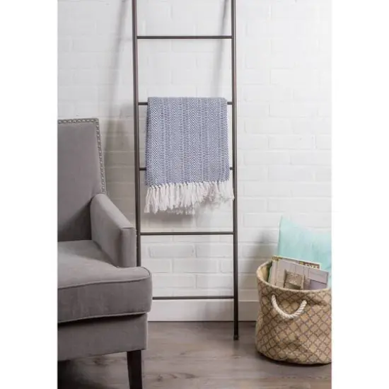 DII&reg; Nautical Blue Herringbone Stripe Throw {6}