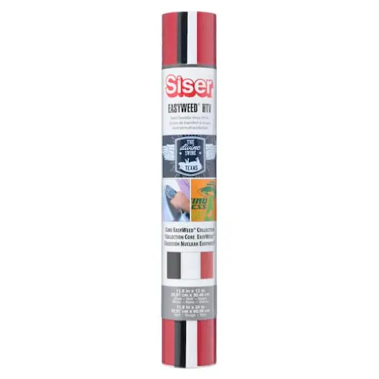 Siser&reg; Easyweed&reg; Heat Transfer Vinyl Sampler, Red, White & Black {1}