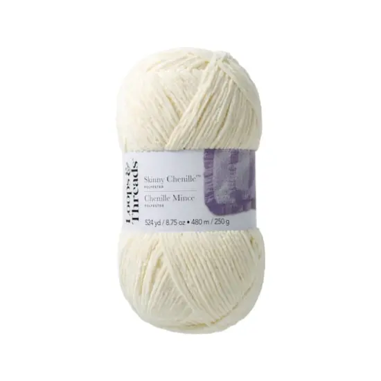 Skinny Chenille&trade; Yarn by Loops & Threads&reg; Polar Bear {1}