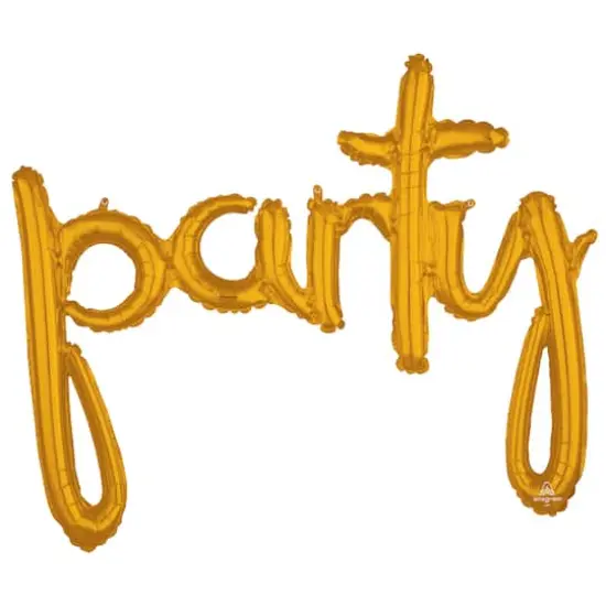 39" Gold Party Script Phrase Foil Balloon {1}