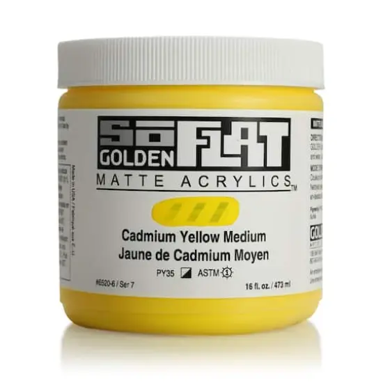 Golden&reg; SoFlat Matte Acrylic Paint, 16oz. Cadmium Yellow Medium {1}