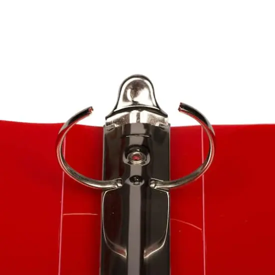 JAM Paper 1.5" Glass Twill Plastic 3-Ring Binder Red {5}