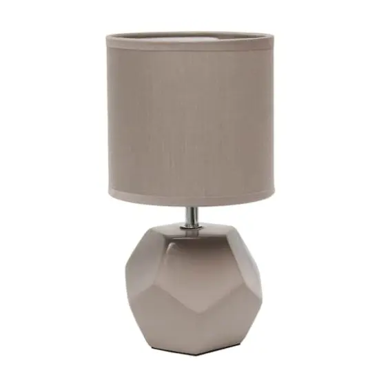 Simple Designs Round Prism Mini Table Lamp Gray {1}