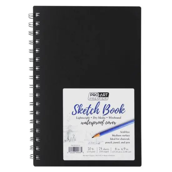 Pro Art&reg; Premium Wire-Bound Sketchbook with Waterproof Cover, 6" x 9" {1}