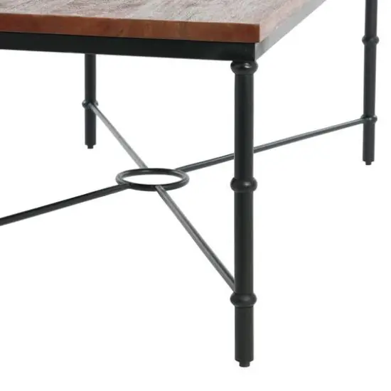 Hello Honey&reg; Saratoga 4ft. Dark Chestnut Rustic Solid Wood & Metal Coffee Table {8}