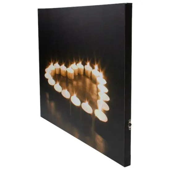 15.75" LED Flickering Heart-Shaped Candles Canvas Wall Art {5}