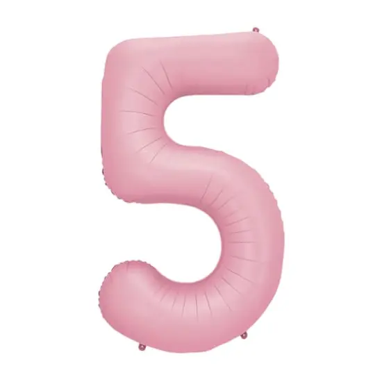 34" Light Pink Number Foil Balloon 5 {1}