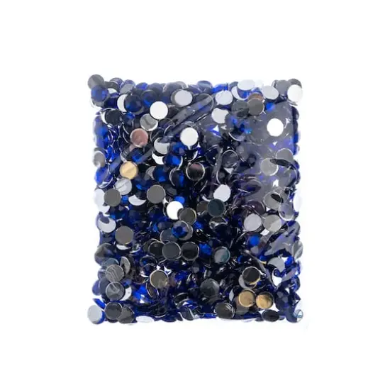John Bead 8mm Acrylic Round Flat Back Rhinestones, 1,000ct. Royal Blue {4}