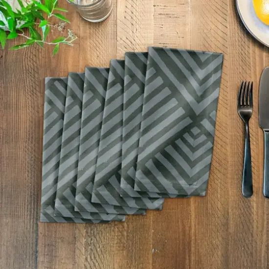 Watercolor Diamond Cotton Twill Napkin Emerald {4}