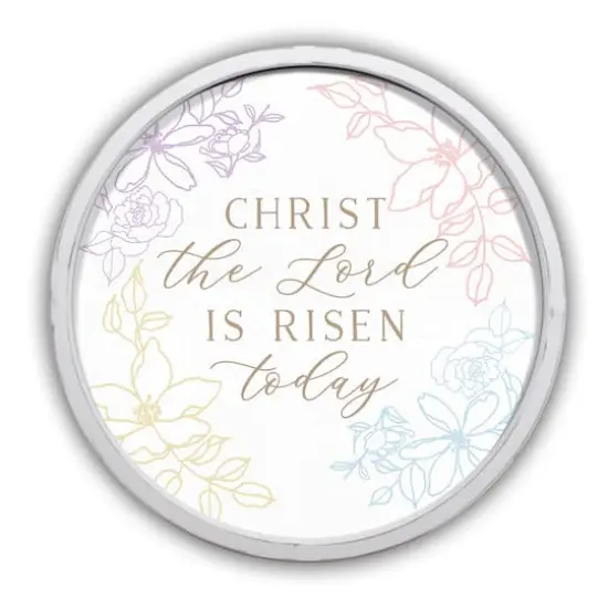 20" Christ the Lord Is Risen Wall Art in Round Frame White {1}