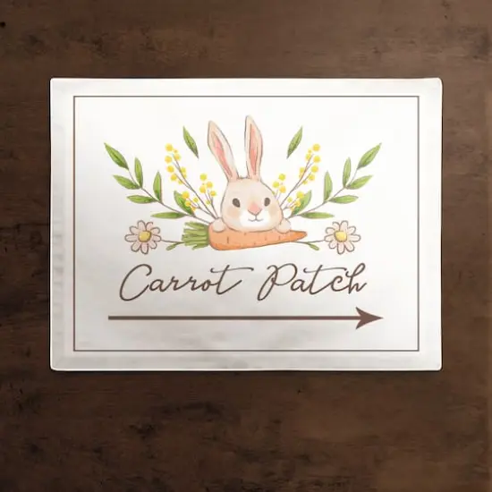 Bunny Carrot Patch Placemat 18" x 14" Cotton Twill Placemat {3}