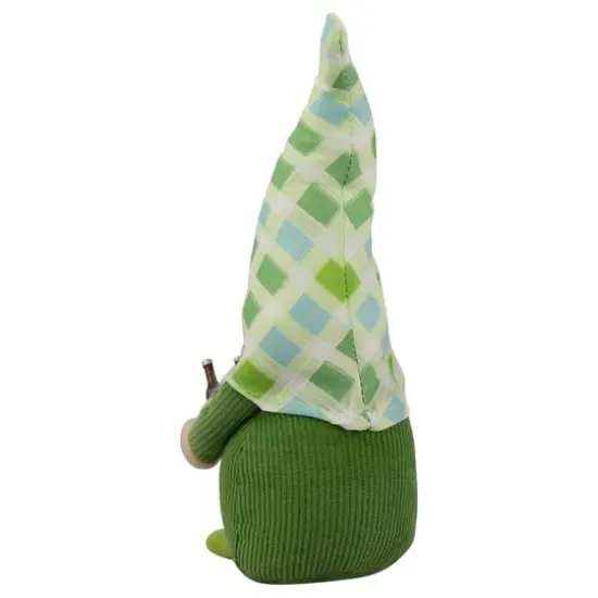 9" Green & Blue Plaid Springtime Gnome {6}