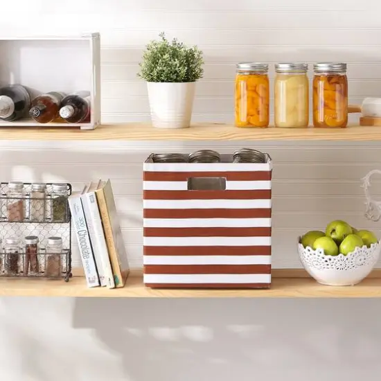 DII&reg; Striped Square Storage Cube Cinnamon {6}