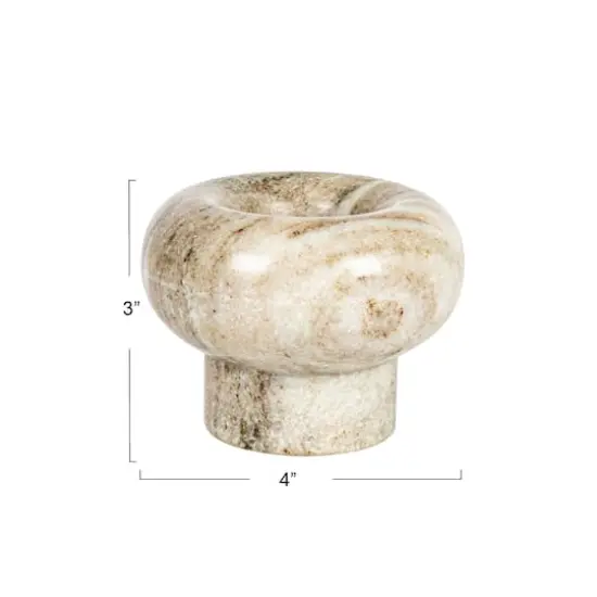 Hello Honey&reg; 3" Beige Marble Tealight Holder {4}