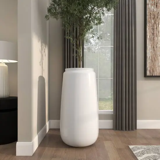 30" Tall White Floor Vase {8}