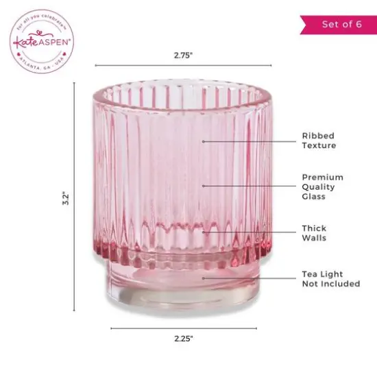 Kate Aspen&reg; Ribbed Glass Votive Candle Holder Set {9}