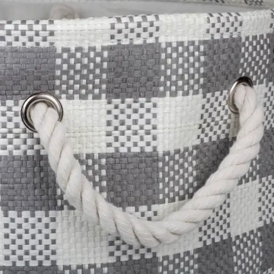 DII&reg; Medium Round Checkers Paper Bin Gray {4}