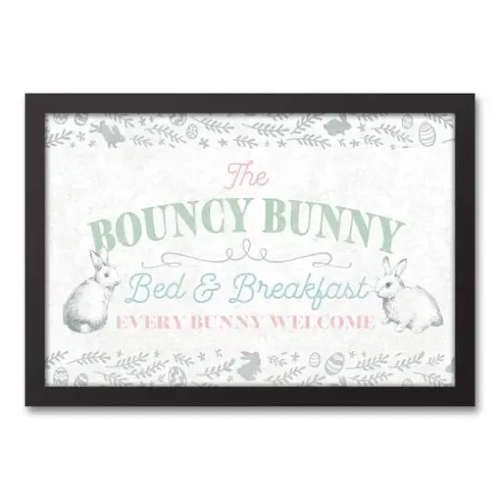 The Bouncy Bunny Bed & Breakfast Black Framed Canvas {1}