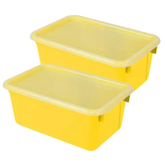 Storex Small Cubby Bin with Cover, 2ct. Yellow {1}