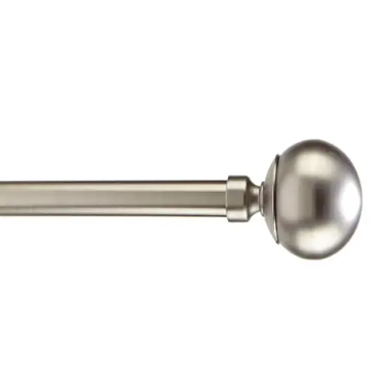 Home Details Solid Knob Steel Curtain Rod Satin Nickel {5}