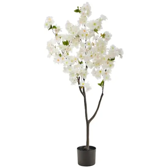 4ft. Potted White Cherry Blossom Artificial Tree {1}