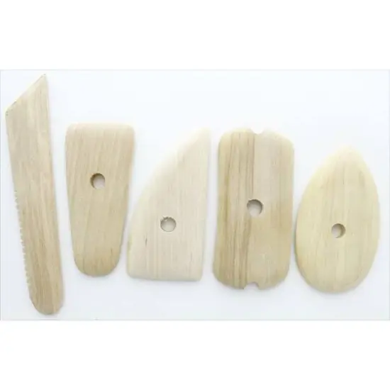 Art Advantage&reg; 5 Piece Potters Rib Wood Clay Tool Set {3}