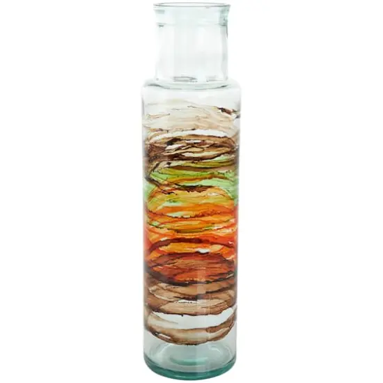 22" Multicolor Swirl Glass Cylinder Vase {1}